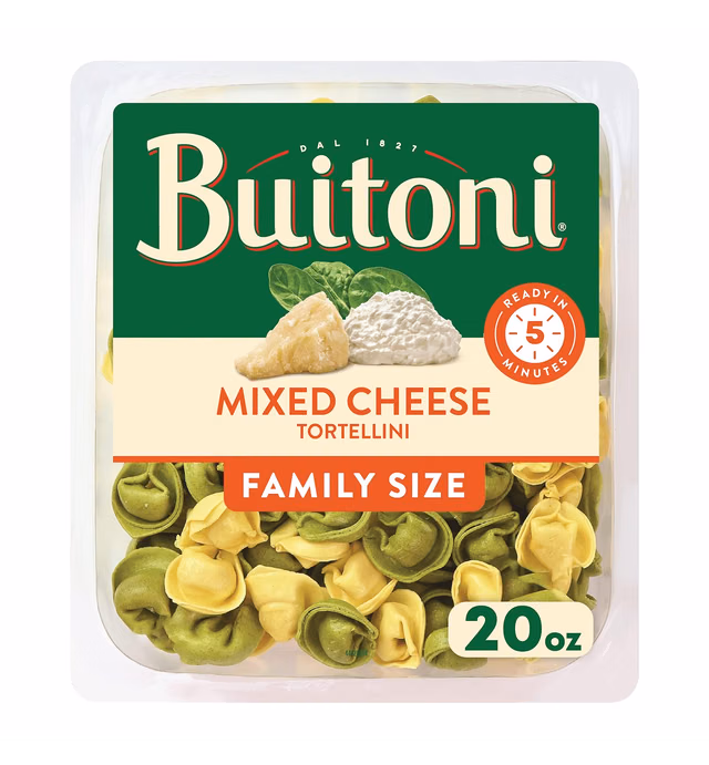 Buitoni Mixed Cheese Tortellini, Refrigerated Pasta, 20 oz Family Size Package