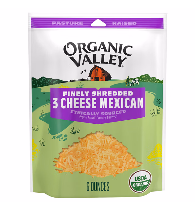 Organic Valley 3 Cheese Mexican Finely Shredded Cheese - 6oz