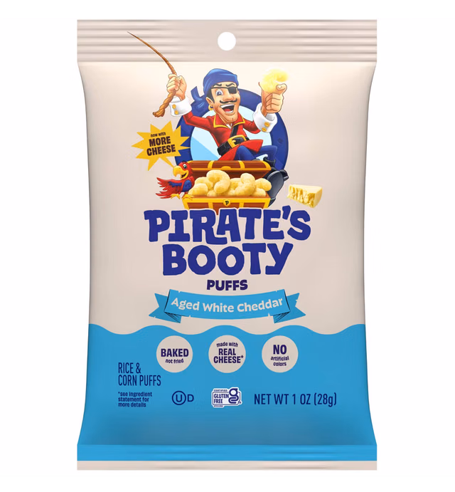 Pirate's Booty Aged White Cheddar Cheese Puffs - 1oz: Gluten-Free