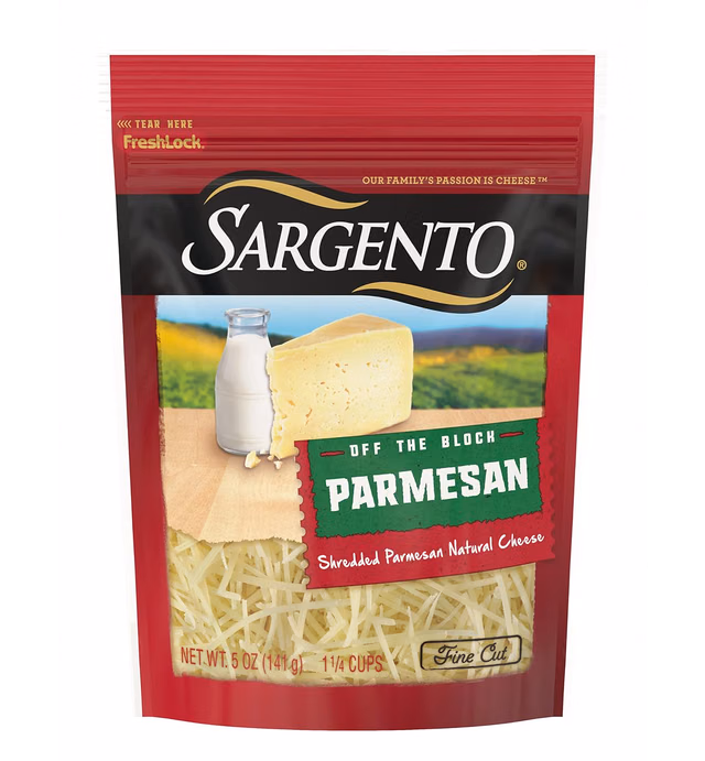 Sargento Shredded Parmesan Natural Cheese, 5 oz.