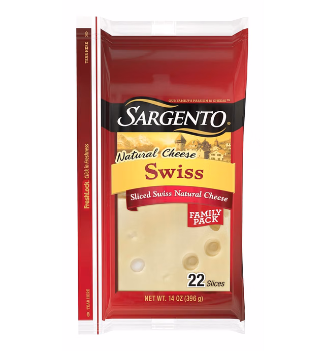 Sargento Sliced Swiss Natural Cheese, 22 slices