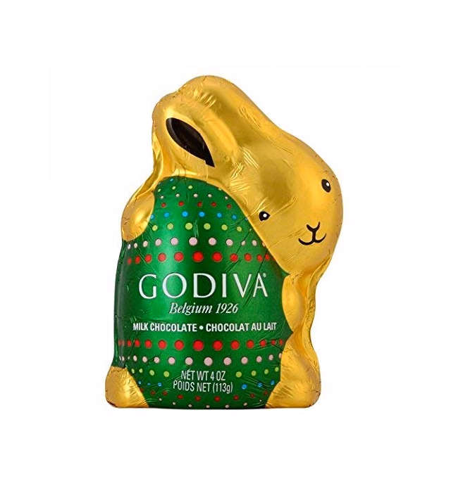Godiva Milk Chocolate Foil Bunny 4 oz each ( Pack of Two )