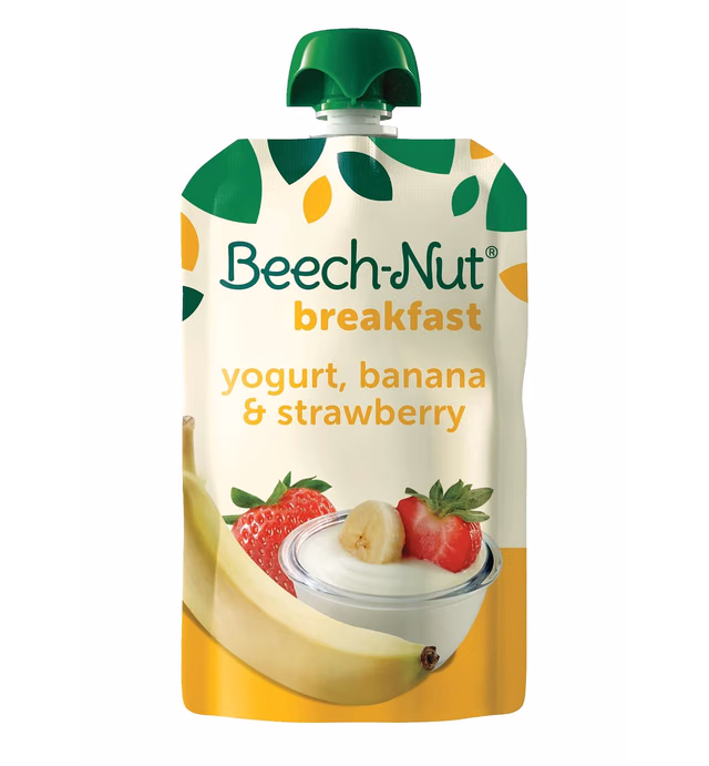 Beech-Nut Breakfast Stage 4 Toddler Food, Yogurt Banana & Strawberry, 3.5 oz Pouch