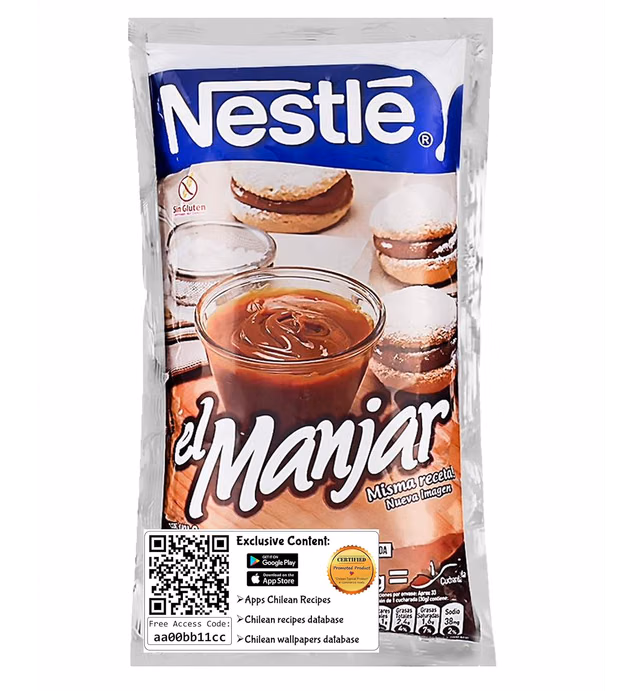 Manjar Nestle. Milk Caramel Spread. Dulce de Leche. Promo Pack Chilean Recipes and More (200)