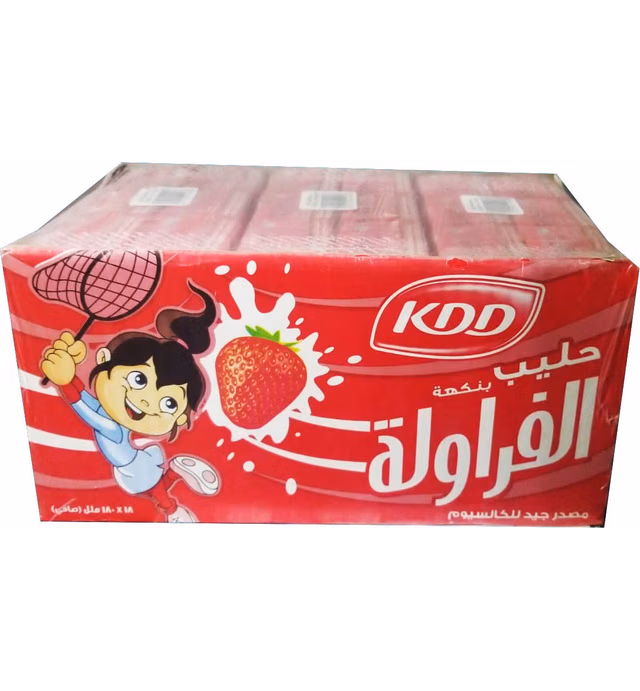 KDD Strawberry Flavored Milk 180ML (18 PACK)