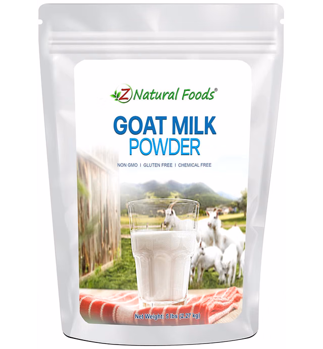 Z Natural Foods Full Cream Goat Milk Powder - Sourced from The Netherlands - 100% Pure, Easy to Digest, Additive Free, Gluten Free - 5 lbs