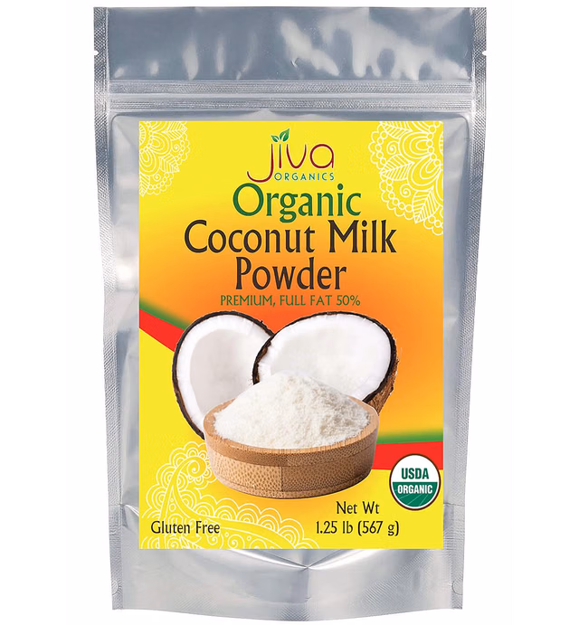 Jiva Organic Coconut Milk Powder 1.25 LB - Gluten Free, Vegan, Dairy Free, All Natural Plant Based Creamer, Keto Friendly, Full Fat & Premium Sri Lankan Quality