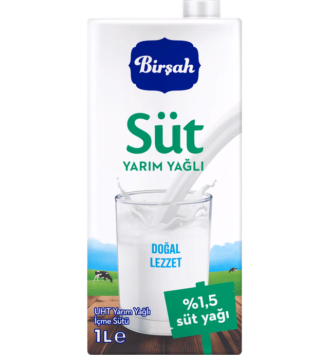 BİRŞAH UHT Semi-Skimmed Milk 1L