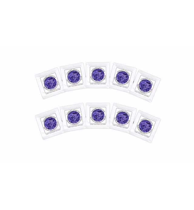 Yogurt Starter Cultures - Pack of 10 Freeze-dried Culture Sachets for Balkan Style Plain Yogurt (10)