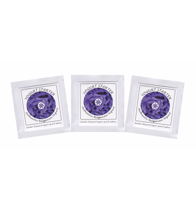 Yogurt Starter Cultures - Pack of 3 Freeze-dried Culture Sachets for Authentic Bulgarian Yogurt