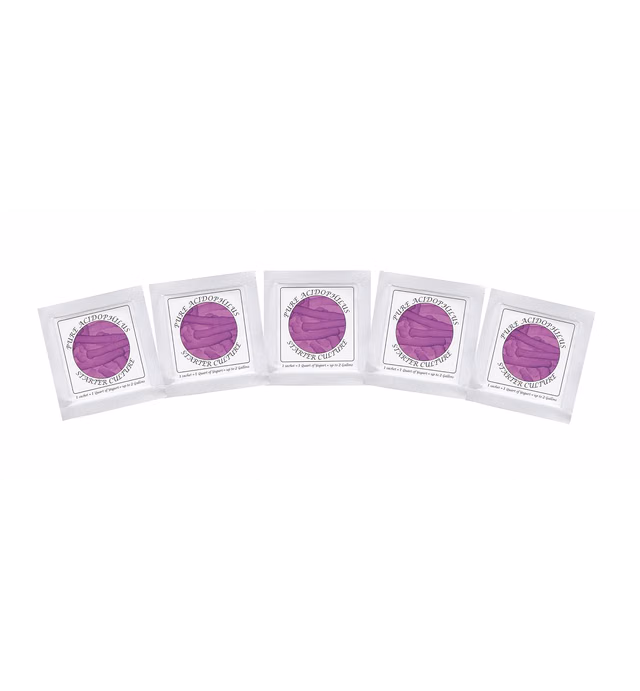 Yogurt Starter Cultures - Pack of 5 Freeze-dried Culture Sachets for Pure Acidophilus Yogurt (5)