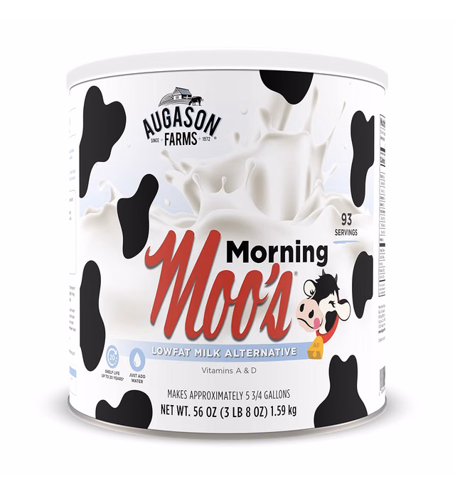 Augason Farms Morning Moo's Low Fat Milk Alternative 56 oz #10 Can