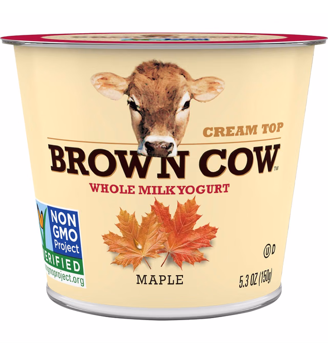 Brown Cow Cream Top Maple Whole Milk Yogurt, 5.3 oz. Cup - Creamy, Delicious Yogurt