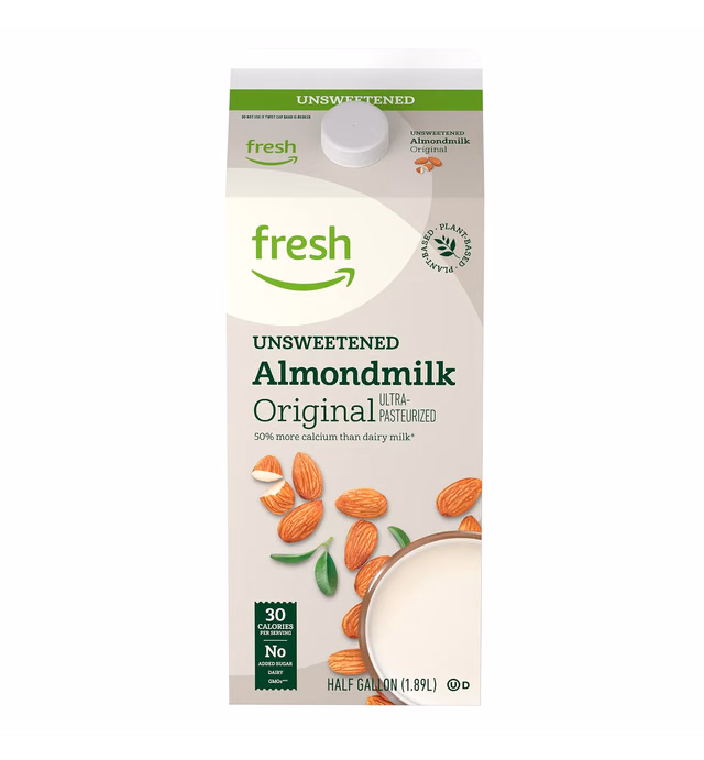 Fresh Brand – Original Unsweetened Almondmilk, 64 fl oz (Previously Happy Belly)