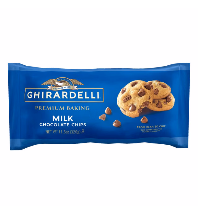GHIRARDELLI Milk Chocolate Premium Baking Chips, Chocolate Chips for Baking, 11.5 OZ Bag
