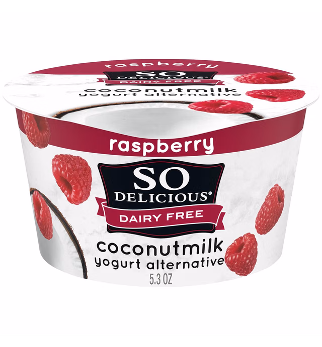 So Delicious Dairy Free Coconut Milk Yogurt Alternative, Raspberry, Vegan, Non-GMO Project Verified, 5.3 oz.