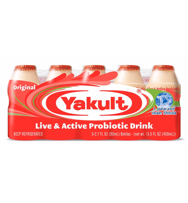 Yakult Probiotic Drink Original, 2.7 fl oz Bottle, Pack of 5