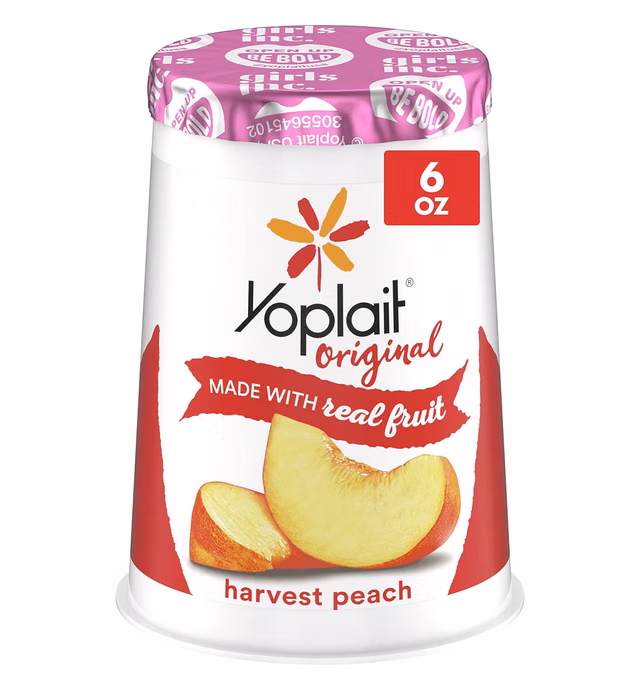 Yoplait Original Harvest Peach Low Fat Yogurt, 6 OZ Yogurt Cup