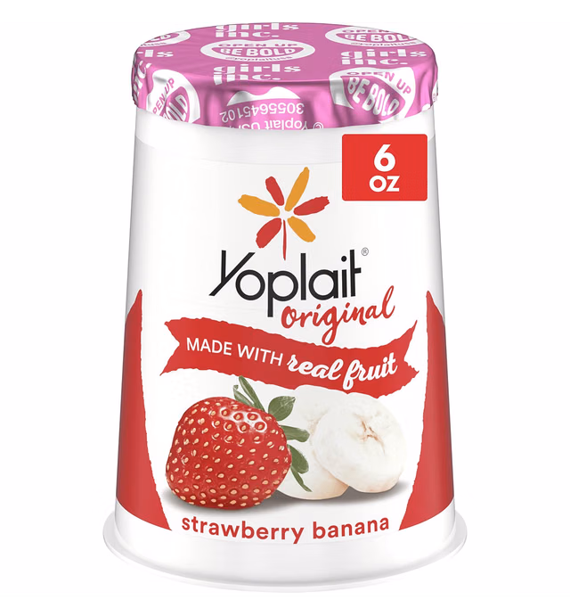 Yoplait Original Strawberry Banana Low Fat Yogurt, 6 OZ Yogurt Cup