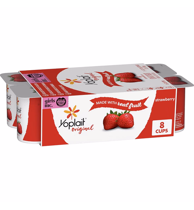 Yoplait Original Strawberry Low Fat Yogurt Pack, 8 Ct, 6 OZ Yogurt Cups