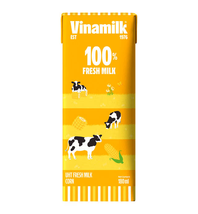 UHT FRESH MILK - CORN- VINAMILK 100% FRESH MILK