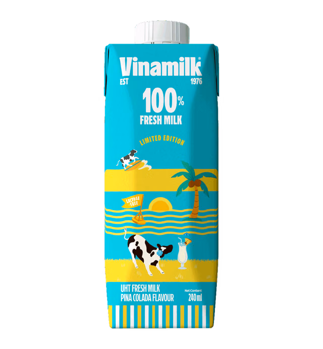 UHT FRESH MILK - PINA COLADA FLAVOUR - VINAMILK 100% FRESH MILK