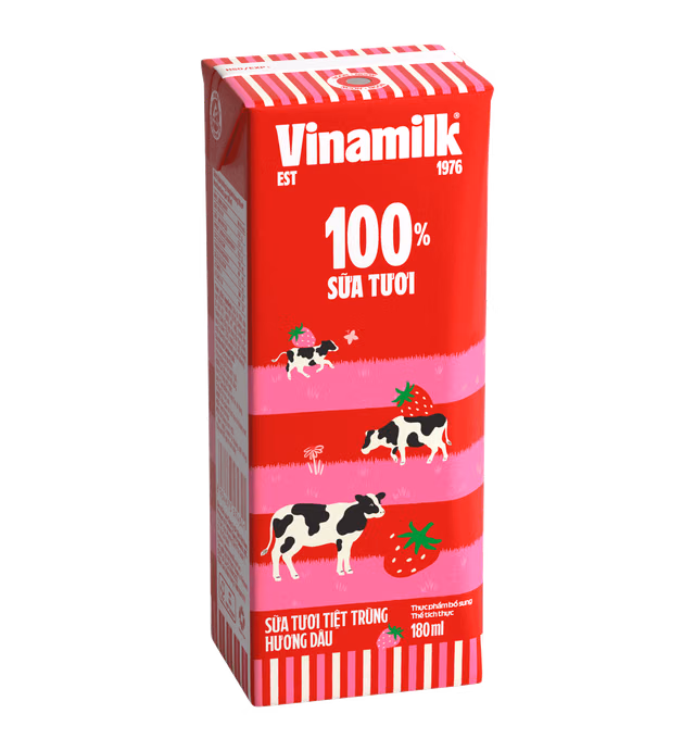 UHT FRESH MILK - STRAWBERRY FLAVOUR- VINAMILK 100% FRESH MILK