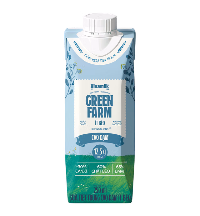UHT HIGH-PROTEIN LOW-FAT MILK – VINAMILK GREEN FARM - HIGH PROTEIN