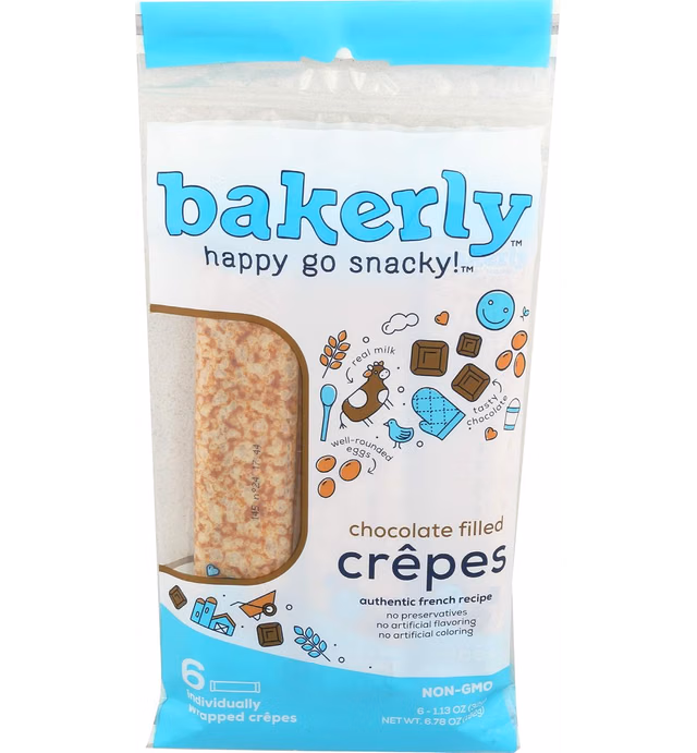 bakerly Chocolate Hazelnut Filled Crêpes, 6 Pack, 6.78 oz.