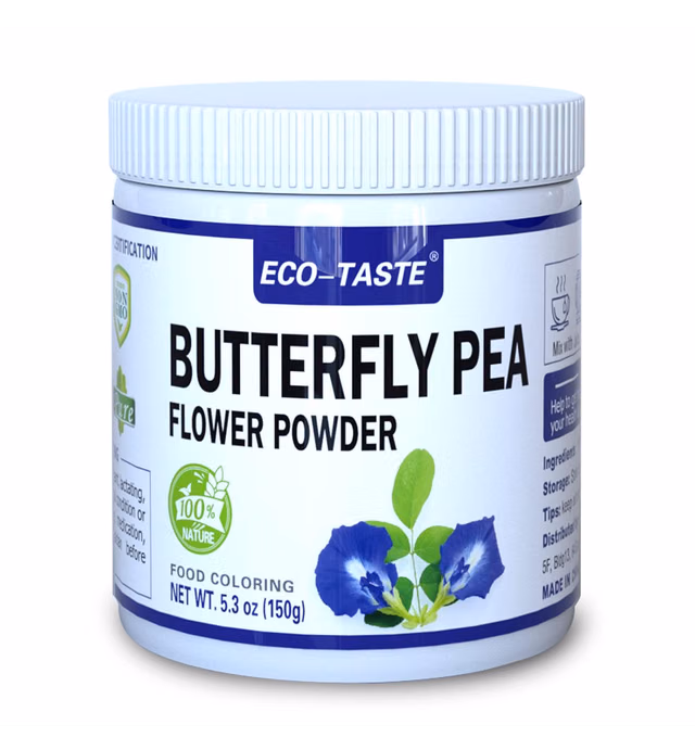 Natural Butterfly Pea Flower Powder 5.3oz (150g), 100% Pure Powder for Tea, Smoothie, Ice Cream, Food