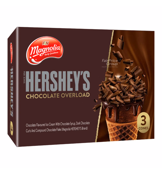 F & N Magnolia Ice Cream Cone - Hershey's Chocolate Overload