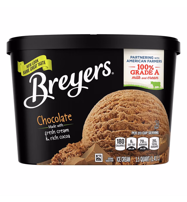 Breyers Classics Ice Cream for a Delicious Frozen Dessert Chocolate Ice Cream Made with 100% Grade A Milk and Cream 48 oz