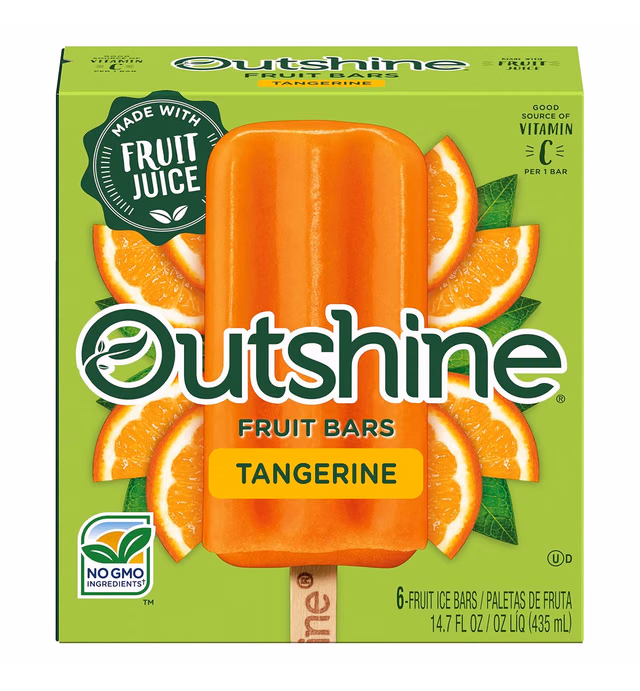 Outshine Fruit Bars, Tangerine, 14.7 Fl Oz