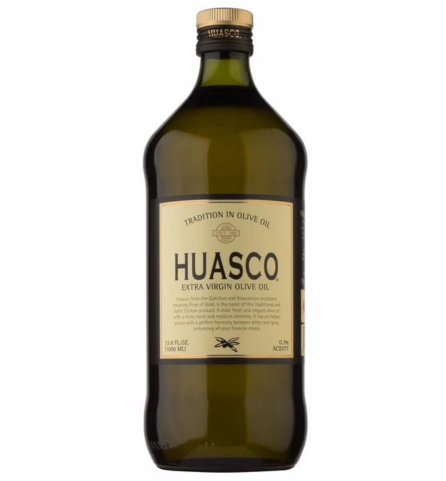 Extra Virgin Olive Oil by HUASCO |First Cold Press - From Chile, 33.8 Fl Oz (1000 Ml)