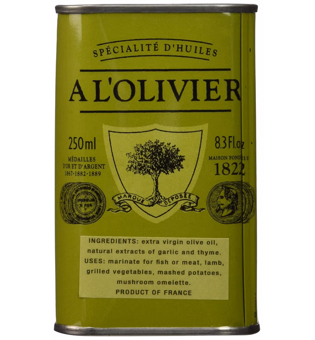 A L'Olivier Garlic & Thyme Infused Extra Virgin Olive Oil, 8.3 fl oz