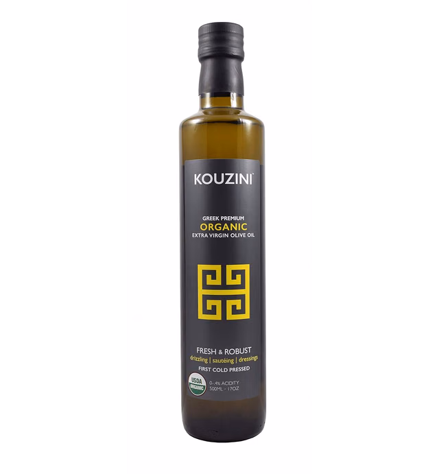 Kouzini Organic Greek Extra Virgin Olive Oil, First Cold Pressed, Single Origin, Family Owned Organic Extra Virgin Olive Oil, Cold Pressed EVOO for Cooking, Salad Dressings & more, 500ml