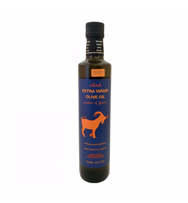 Oilladi Extra Virgin Olive Oil, Cold Extraction, Low Acidity, Mono-varietal, imported from Greece 500 ml