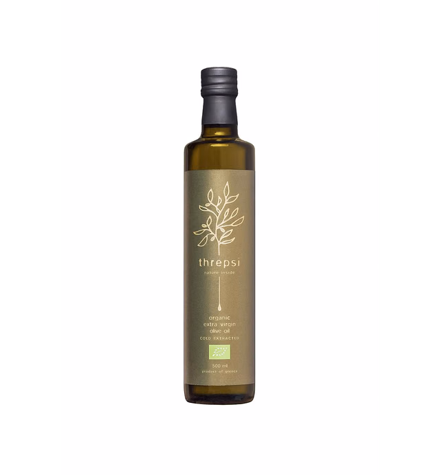 Threpsi Organic Extra Virgin Olive Oil | Extracted Cold | 100% Koroneiki Olives | Grown by Small Family Farmers near Kalamata