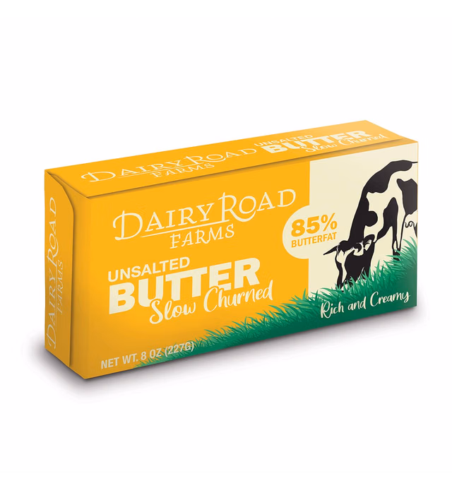 Dairy Road Unsalted Butter, 8 oz