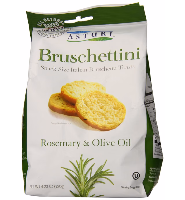 Asturi Bruschettini, Rosemary and Olive Oil, 4.23 Ounce