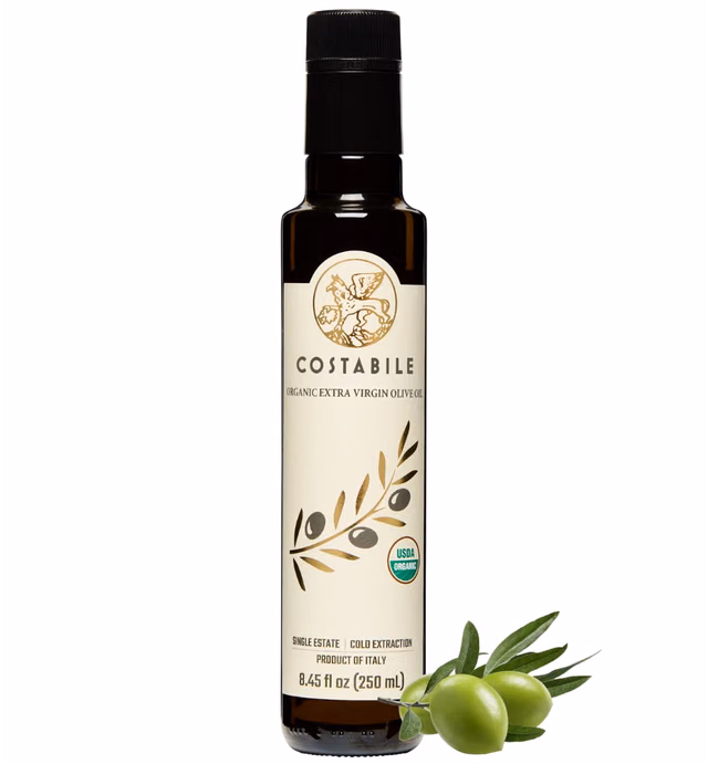 Extra Virgin Olive Oil Cold Pressed Organic. High polyphenol olive oil from Puglia Italy. Fresh harvest from a single estate - COSTABILE Classic Blend 8.45 Fl. Oz.