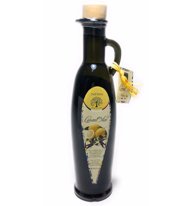 Dell'Orto LimonOlio (Lemon) Olive Oil | Crushed With Same Lemons Used To Make Limoncello | International Award Winning | Family Estate Near Amalfi Coast Of Italy | In Business Since 1870 | 8.45 fl oz