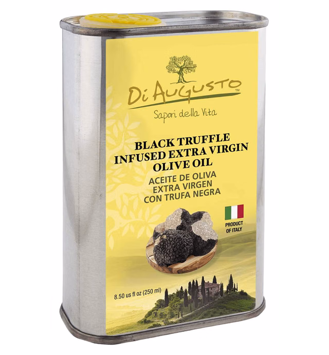 Di Augusto Black Truffles Infused Extra Virgin Olive Oil 8.4 Fl Oz ( 250 ml) Tin (Pack of 1)