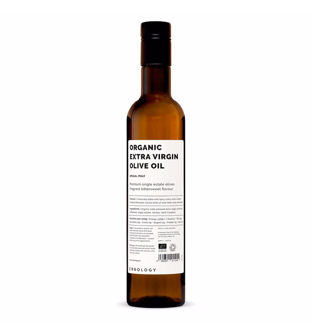 100% Organic Extra Virgin Olive Oil 16.9 fl oz - Cold-Pressed - Premium Single Estate from Apulia - Non GMO - No Additives or Preservatives - Recyclable Glass Bottle