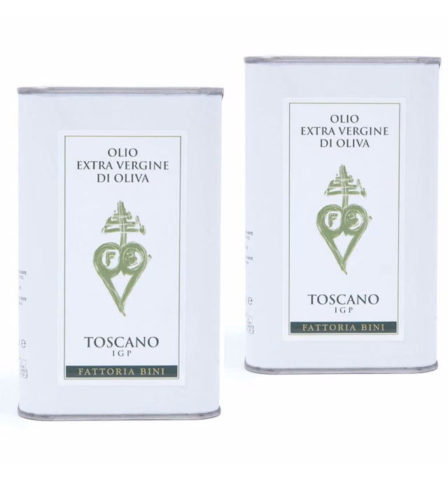 Fattoria Bini | Tuscany IGP High Polyphenols (+600mg/kg) Olive Oil Extra Virgin | 2022 Harvest, 2023 Release, Italian Olive Oil from Italy | Family Estate, Keto Friendly, No Pesticides | 33.8 (2 x 16.9) Fl Oz
