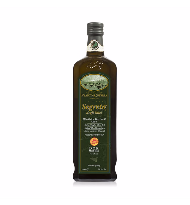 Frantoi Cutrera - Segreto Degli Iblei - Extra Virgin Olive Oil - Sicilian D.O.P Certified Italian, Pure 2022/23 Early Harvest First Cold Pressed, High In Polyphenols, 24.5 Fl Oz (Pack of 1)