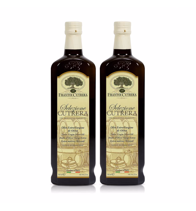 Frantoi Cutrera - Selezione - Extra Virgin Olive Oil from Italy, Sicilian Pure EVOO, Premium 2022/23 Early Harvest First Cold Pressed, Olive Oil High In Polyphenols, 24.5 Fl Oz (Pack of 2)