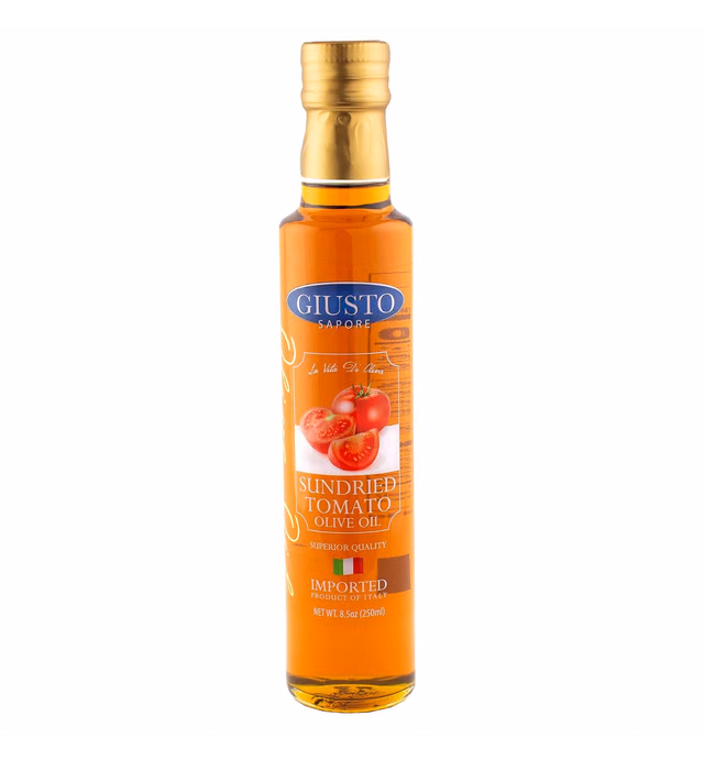 Giusto Sapore Sundried Tomato Infused Italian Extra Virgin Olive Oil, Cold Pressed, Imported from Italy - 8.5oz