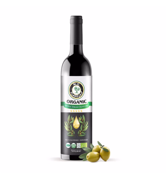 M.G. PAPPAS Italian Organic Olive Oil Extra Virgin Cold Pressed Award Winning, Unfiltered EVOO, Gluten-Free, Allergens Free Italian Olive Oil - Perfect for Salads, Dipping, Cooking, 16.9 Oz (500ml)
