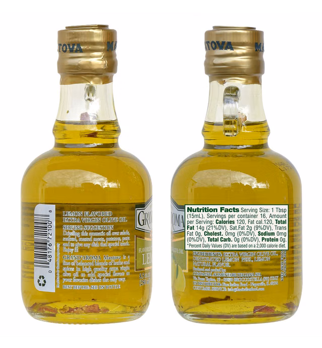 Grand'aroma Extra Virgin Olive Oil, Lemon, 8.5 Oz (Pack Of 3)